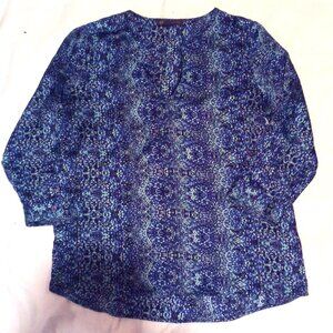 Vintage Outback Red Blouse Tunic S Blue Boho Y2K Boho Resortwear Quiet Luxury